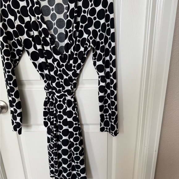 INC International Concepts Dresses & Skirts - Black and White Polka Dot Wrap Dress